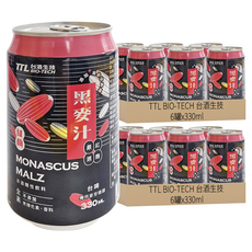 TTL BIO-TECH 台酒生技 紅麴黑麥汁, 330ml, 12罐