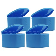 外出攜帶透氣盒 (大) 牙套、維持器、活動假牙-霧面藍, 1入, 4個