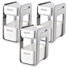 橘之屋 雙層抽屜收納架 大 T-055 38x25.5x44.5cm PP塑料, 顏色隨機, 3個