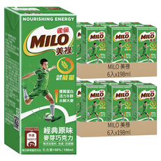 MILO 美祿 巧克力麥芽飲品, 198ml, 12入