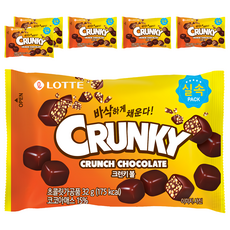 LOTTE 樂天 Crunky 脆心巧克力球, 32g, 6包