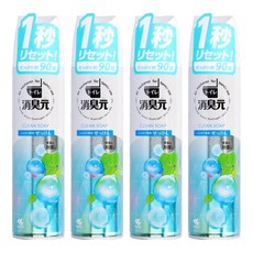 KOBAYASHI 小林製藥 消臭元 浴廁芳香噴霧, 柔軟皂香, 280ml, 4瓶