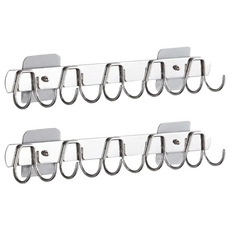 皮久熊 啾黏無痕彎彎十勾 單色 十掛勾設計 免釘黏貼 承重力強 適用於浴室、廚房, 2個