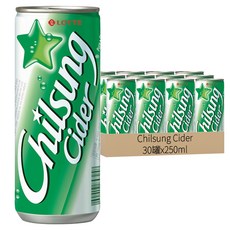 Chilsung Cider 經典汽水, 250ml, 30罐