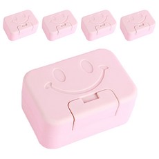 喵汪森林 笑臉肥皂盒 (5個 粉色) - 輕巧便攜 旅行必備
