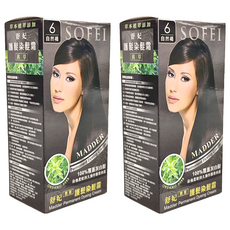 SOFEI 舒妃 茜草護髮染髮霜, 6 自然褐, 2盒