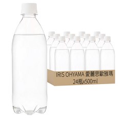IRIS OHYAMA 愛麗思歐雅瑪 富士山檸檬風味強氣泡水 環保無標籤款, 500ml, 24瓶