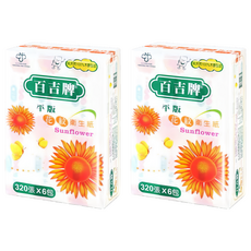 百吉牌 平版衛生紙 花紋 Sunflower 320張 X 6包, 2袋