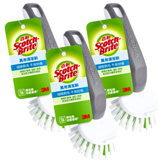 3M 百利萬用清潔刷 小圓刷 細緻刷毛不刮傷 抗菌處理 適用於廚房浴室, 3支, 505P-6