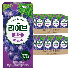 Seoul Milk Live 葡萄汁, 190ml, 48入