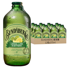 BUNDABERG 賓德寶 水果氣泡飲料 青青檸檬風味 375ml, 12瓶