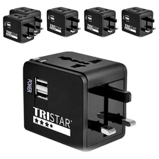 TRISTAR 三星牌 萬國充電器轉換插頭 3孔 TS-USB170, 6個, 6.3cm, 霧夜黑