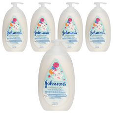 嬌生嬰兒棉柔輕透潤膚乳，親膚pH值，溫和不易刺激，臉部+身體適用, 5瓶, 500ml