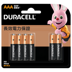 DURACELL 金頂 台灣公司貨 鹼性AAA電池4號, 1組, 10個裝