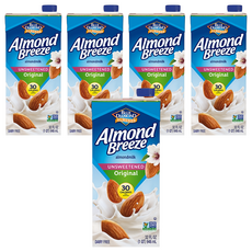 BLUE DIAMOND 藍鑽 Almond Breeze 無糖杏仁奶, 946ml, 5瓶