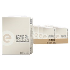 倍潔雅 超柔韌抽取式衛生紙, 6包, 8袋