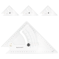 Nationart 方眼勾配定規三角板 8吋 T05-S08 20cm, 4個