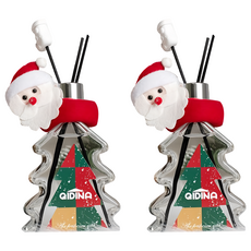 QiMart MIT 聖誕狂歡聖誕樹造型 硅藻土香氛擴香瓶 200ml, 絲絨玫瑰, 2瓶