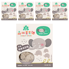 FOREST NOODLES 森林星星麵 鮮芝麻 大象造型 寶貝麵條 200g, 5盒
