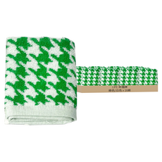 LIFE 來福牌 極致千鳥格緹花方巾, 綠色/白色, 16條