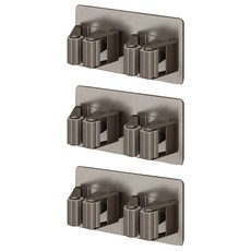 妃妃嚴選 太空鋁拖把架 雙夾, 槍灰色, 3個