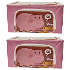 收納王妃 玩具總動員 牛津布收納箱 火腿 22L, 粉紅色, 2個