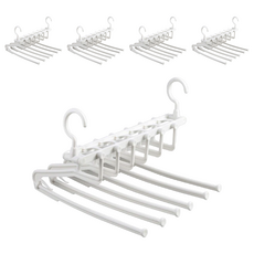 Craftsman In Storage 收納職人 日式簡約多功能伸縮折疊魔術褲架, 白色, 5個