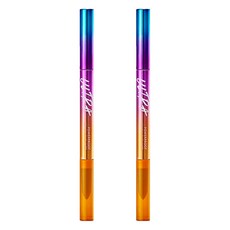 MISSHA 超效極致防水雙頭暈染眼線筆 抗汗抗皮脂 柔和觸感, Brown, 2支