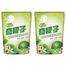 奇檬子 天然檸檬生態濃縮洗衣精補充包, 2袋, 2L
