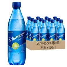 Schweppes 舒味思 氣泡水 萊姆味, 500ml, 24瓶