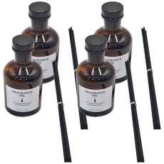 FRAGRANCE 法式精油茶色擴香瓶 Set, 100ml, 室內香氛, 白蘭花序, 4件