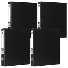 珠友文化 A4 D型檔案夾 3孔 HQ-61303, 黑色, 4本