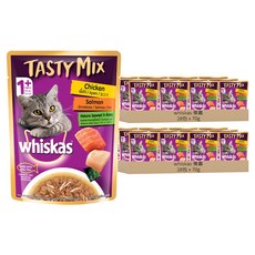 偉嘉 什錦珍味妙鮮包 貓主食餐包, 雞肉 + 鮭魚 + 海藻湯汁, 70g, 56包