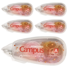 KOKUYO 國譽 Campus 象牙白修正帶 A罫 6.5mmx6m, 5個, 紅色