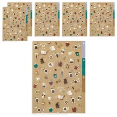 日本 MIDORI 3層資料夾 A5, 咖啡, 6個