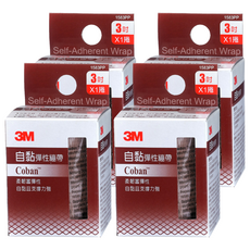 3M 自黏性繃帶 3吋 深膚色, 4盒, 1入