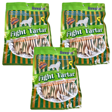 Boneplus 綜合雙色潔牙軟笛酥超值包-M, 5.0英吋(厚), 牙結石控制, 口氣清新除臭, 獨特形狀和紋理, 適合18週以上幼犬、成犬及老犬, 340g, 3包