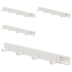 小麥購物 抽拉式縫隙伸縮四連掛勾 L2245, 4個, 白色