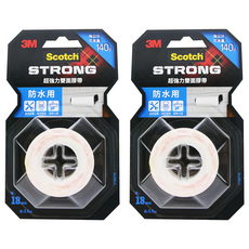 3M Scotch 超強力雙面膠帶 防水用 V1807N 18mm x 1.5m, 紅色, 2捲