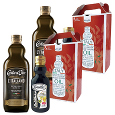 Costa d'Oro 義大利原裝進口100%初榨橄欖油+巴薩米克醋 禮盒, 1000ml, 2盒