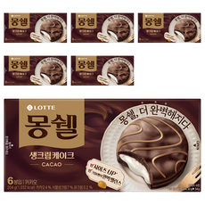 LOTTE 樂天 Moncher 奶油夾心巧克力派, 麵包搭配奶油內餡 入口即化 盒裝, 204g, 6盒