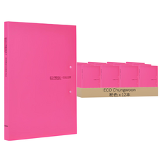 ECO Chungwoon 直式雙夾資料夾板 A4, 粉色, 12本