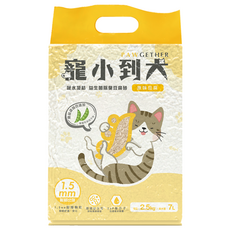 PAWGETHER 寵小到大 高吸水分子豆腐砂 7L 貓砂 天然豆腐砂 高效除臭 快速結團, 1包, 原味
