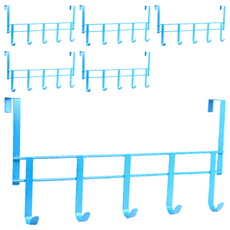 Wisdom 經典款門後鉤 適用厚度4公分以內的門 100%台灣製造, 天空藍, 6個