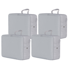 OMG 布藝壓縮收納袋 衣物整理收納包 旅行收納袋, 4個, 極致灰