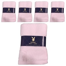 PlayBoy 清逸素色毛巾 精梳棉, 粉色, 5個