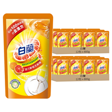 白蘭 動力配方洗碗精 補充包 鮮柚, 800g, 24包