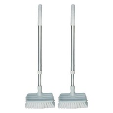 Easy Cleaning Solution 潔田屋 居家萬用清潔刷 螺旋頭2段伸縮桿 LF325YLN, 銀灰色 + 灰白色, 2個