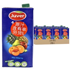 Juver 茱兒 綜合水果汁，原汁含有率99.98%, 1L, 12瓶, 1盒