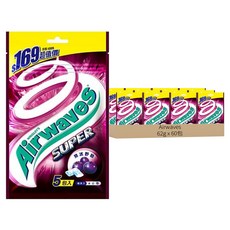 Airwaves Super極酷嗆涼無糖口香糖 紫冰野莓, 62g, 60包